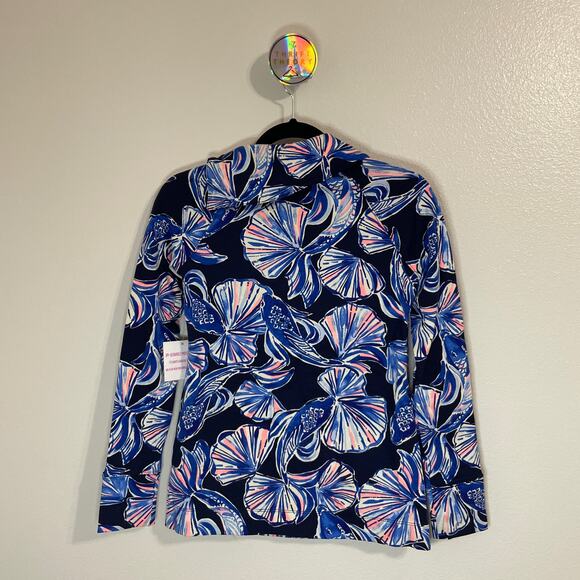 LILLY PULITZER Bright Navy In Reel Life Booker Popover Size XXS - Picture 10 of 14